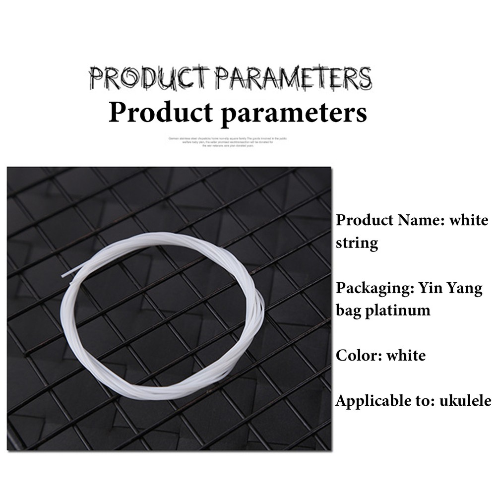 4Pcs/Set Ukulele Strings for Tenor and Soprano White Nylon Strings Replacement