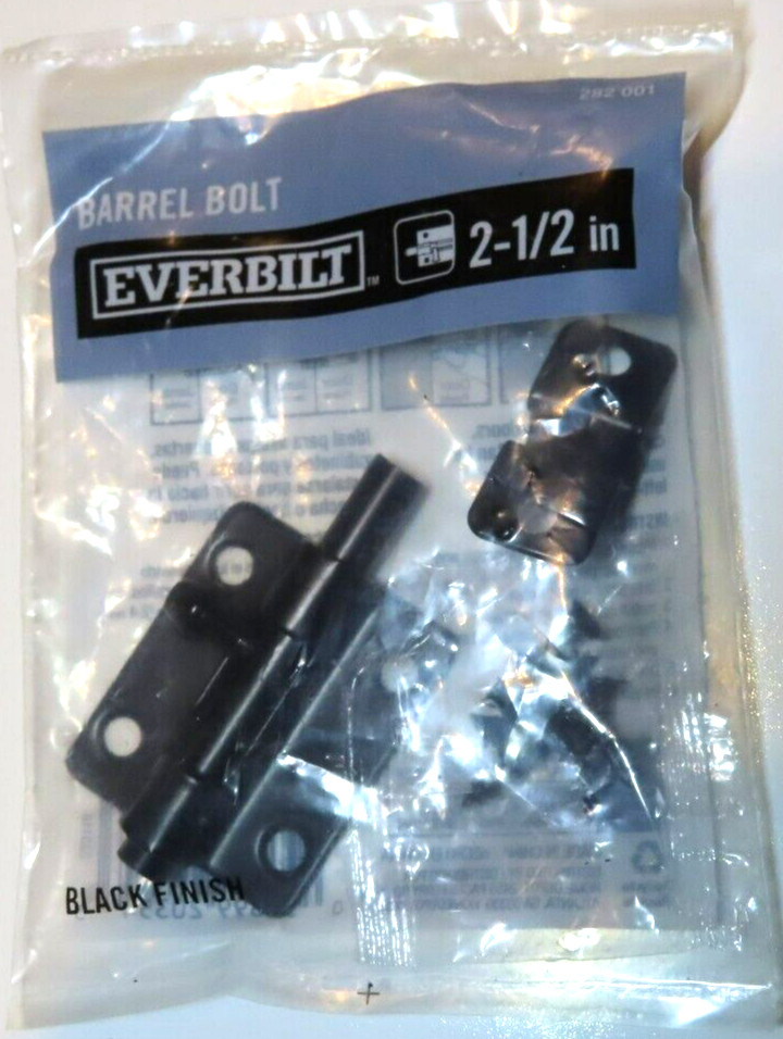 Everbilt Black Finish Metal Barrel Bolt 2 1/2"