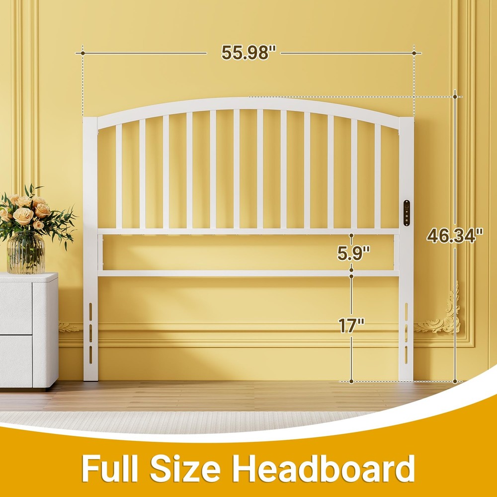 Full Size Headboard Only, Modern Headboard for Full Size Bed with Light, USB ...