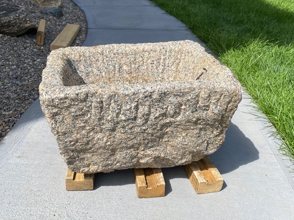 antique granite trough #9