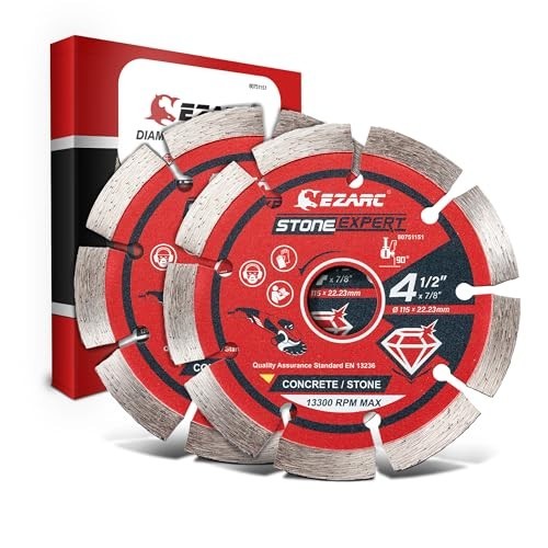 4.5" Segmented Diamond Blade for Angle Grinder - Cut Concrete, Granite, Brick (2