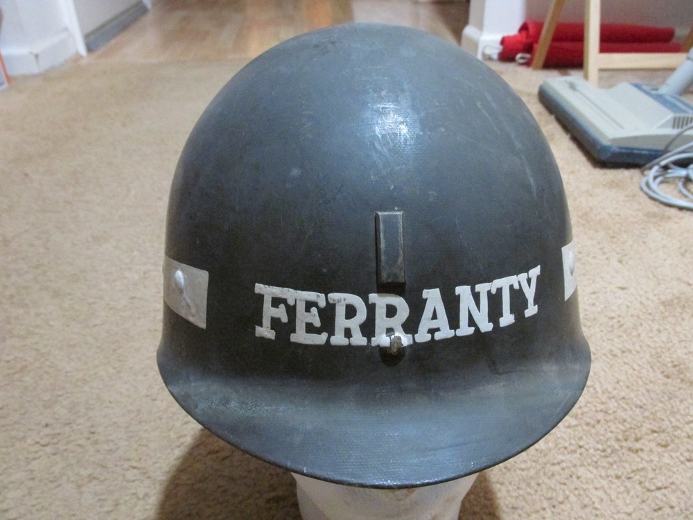 WW2 M1 fixed Bail helmet Named Lieutenant Capac liner