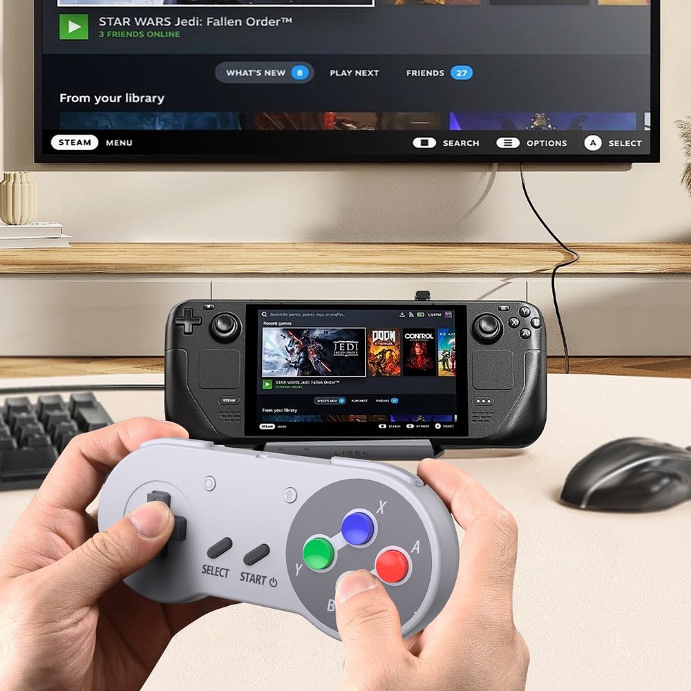 USB Super NES Controller for Nintendo Switch Steam Deck Mac PC Computer Android