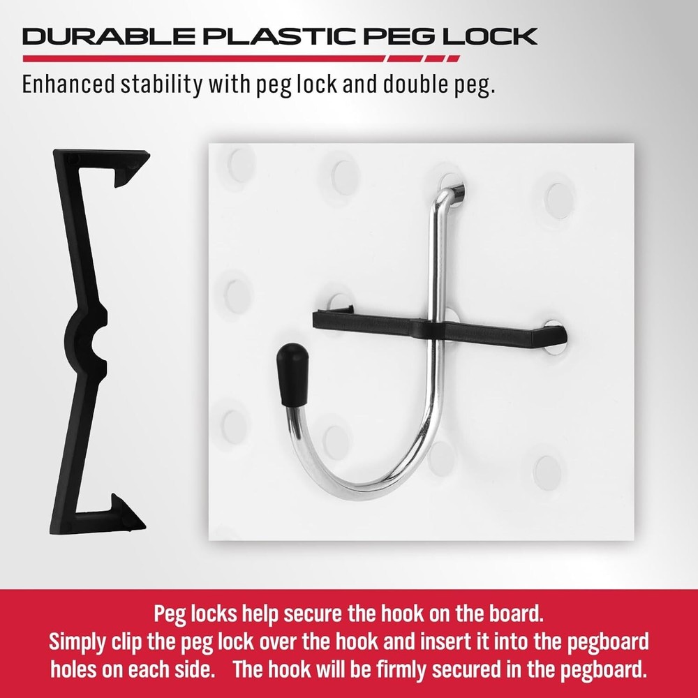 Pegboard Organizer Peg Board Hooks: 300-Piece Hooks for Tool Assortment Black