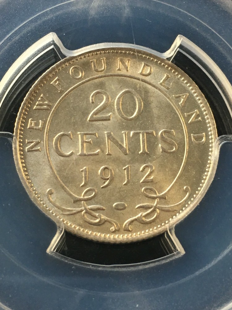 1912 Newfoundland, ¢20 Cent, PCGS Graded, **MS-63** #9590