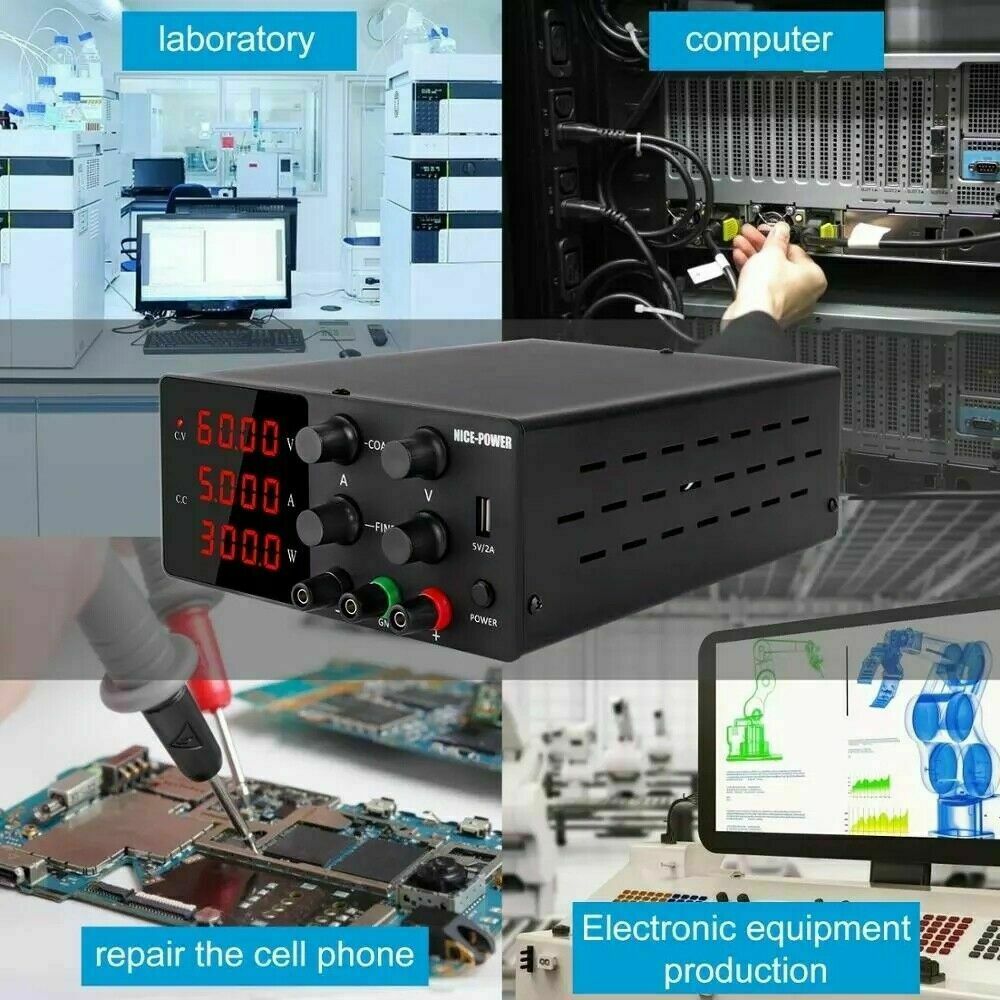 Regulated DC Laboratory Power Supply Adjustable Lab 30V 10A Voltage Regulator