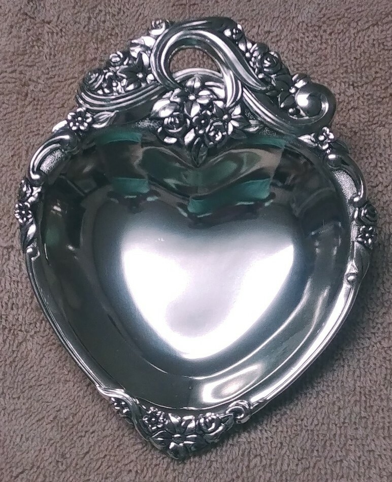 Godinger Silver Plated Heart Shaped Candy Trinket Dish