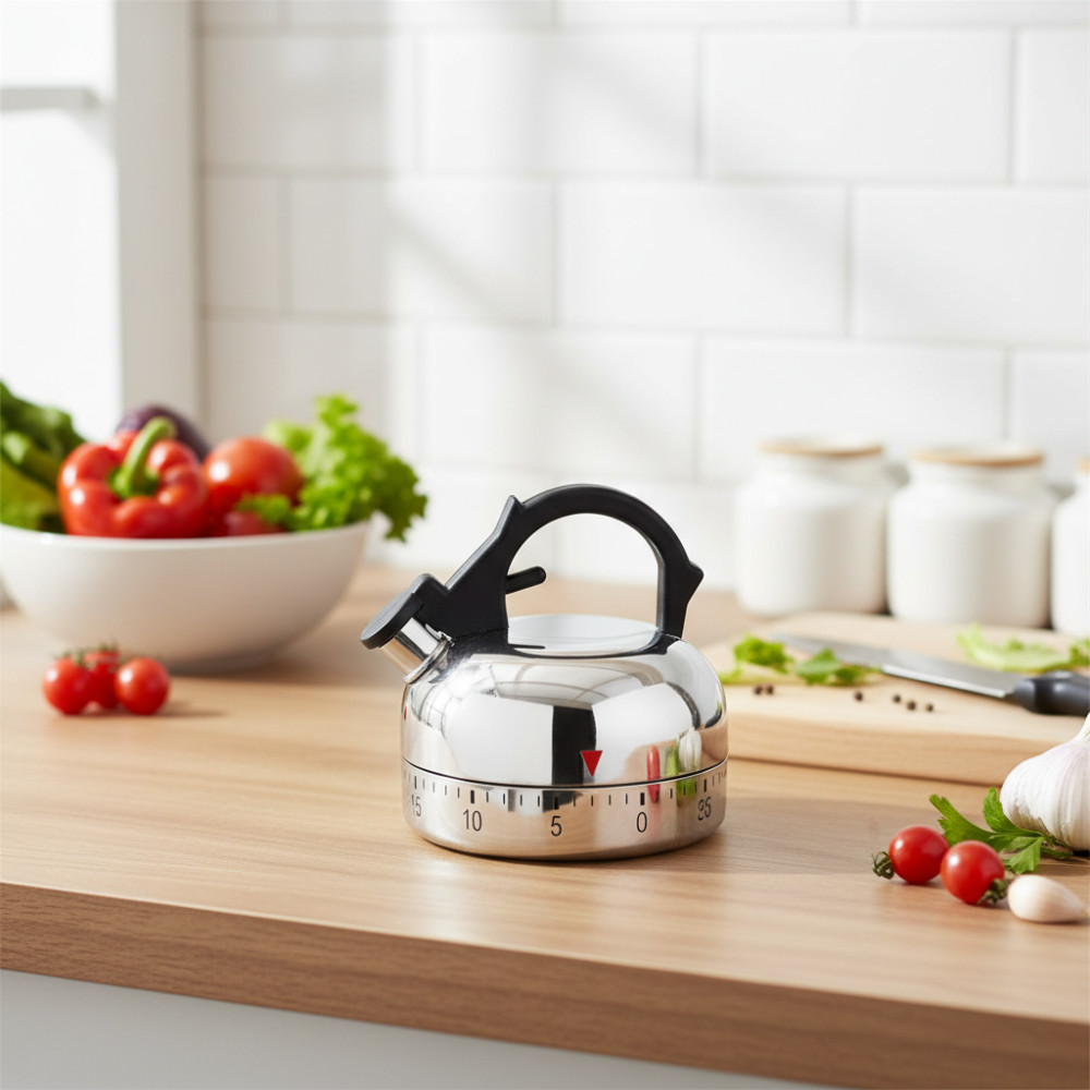 Mechanical Kitchen Timer with Mini Teapot Design for Accurate Timing Model T401