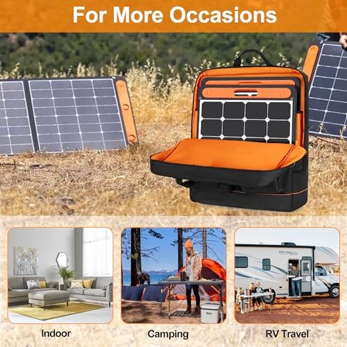 Solar Panel Storage Bag with Bright Lining, Travel Solar Panel Carrying Case