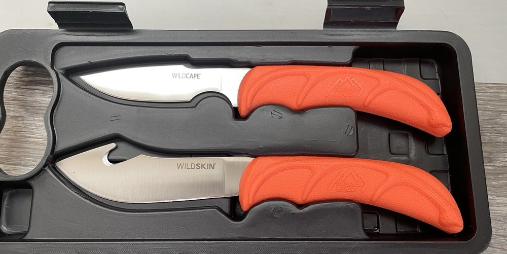 WILDLITE WL-6 5 Piece Game Processing Set W/Case 3 Knives Sharpener Gloves New