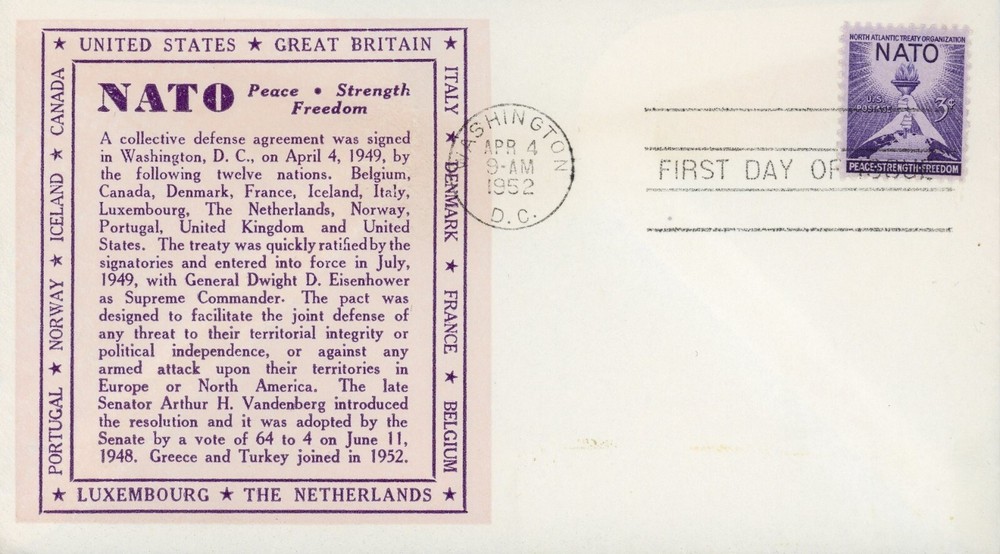 US 1008 FDC NATO Von Ohlen Cachet
