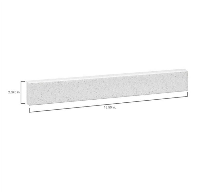 UBS19Y-ARCY 18-1/2 in. Solid Surface Technology Backsplash in Arctic White