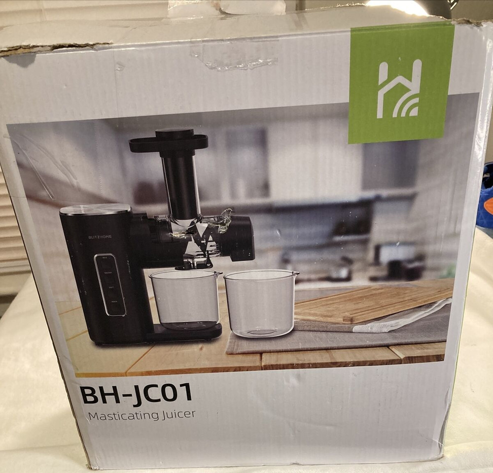 BlitzHome Electric Slow Chewing Juicer Masticating Juice Maker Cold Extractor