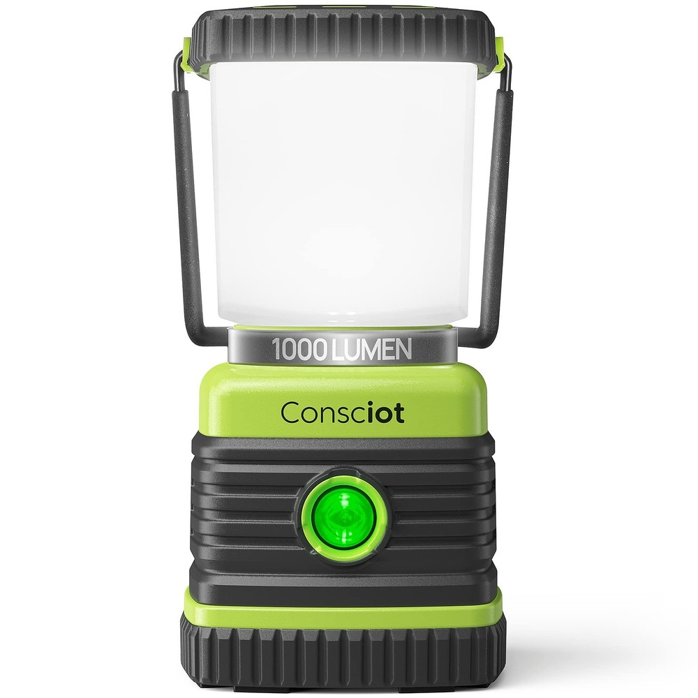 LED Camping Lantern, Consciot Battery Powered Lantern 1 Pack, Light Green