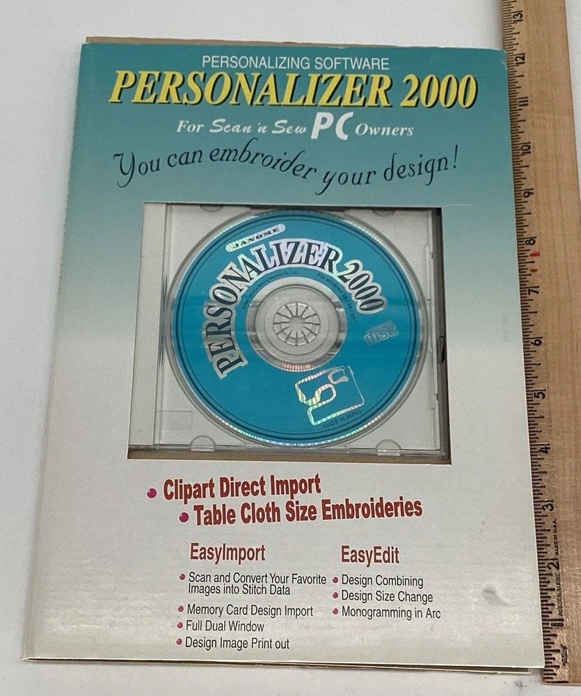 Janome Customizer 2000 Customizing Software Disc Only
