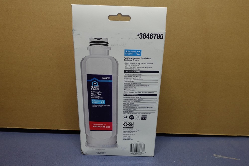 Project Source 3846785 Refrigerator Water Filter S-4-2 Fits Samsung HAF-QINS (2)
