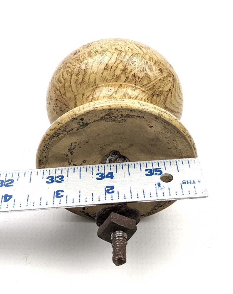 Rare Unusual Antique Large Grain Painted Ceramic Doorknob Pull