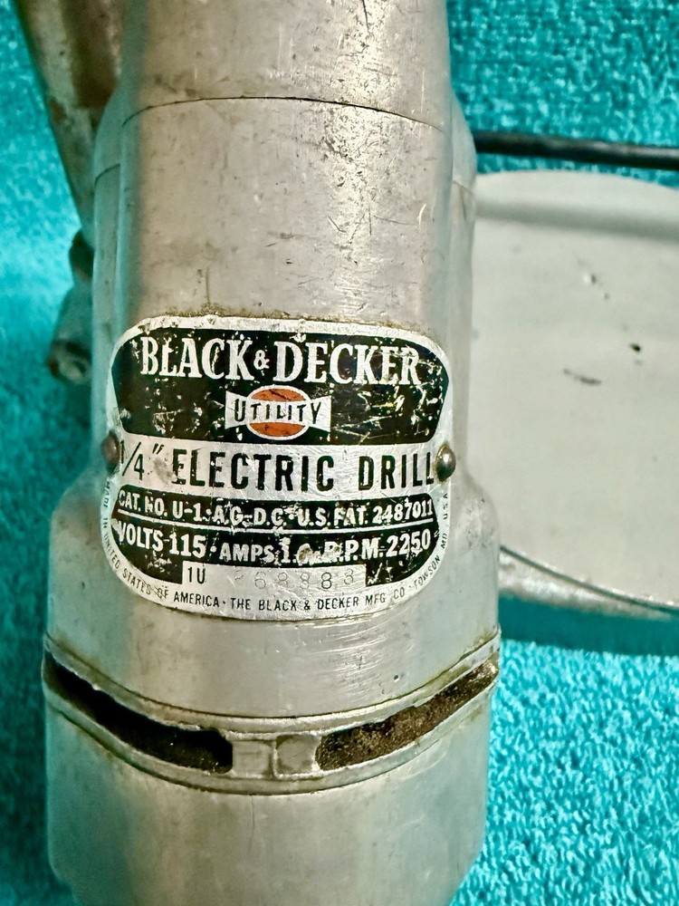 Vintage Black and Decker 1/4" Drill & Drill Press Stand