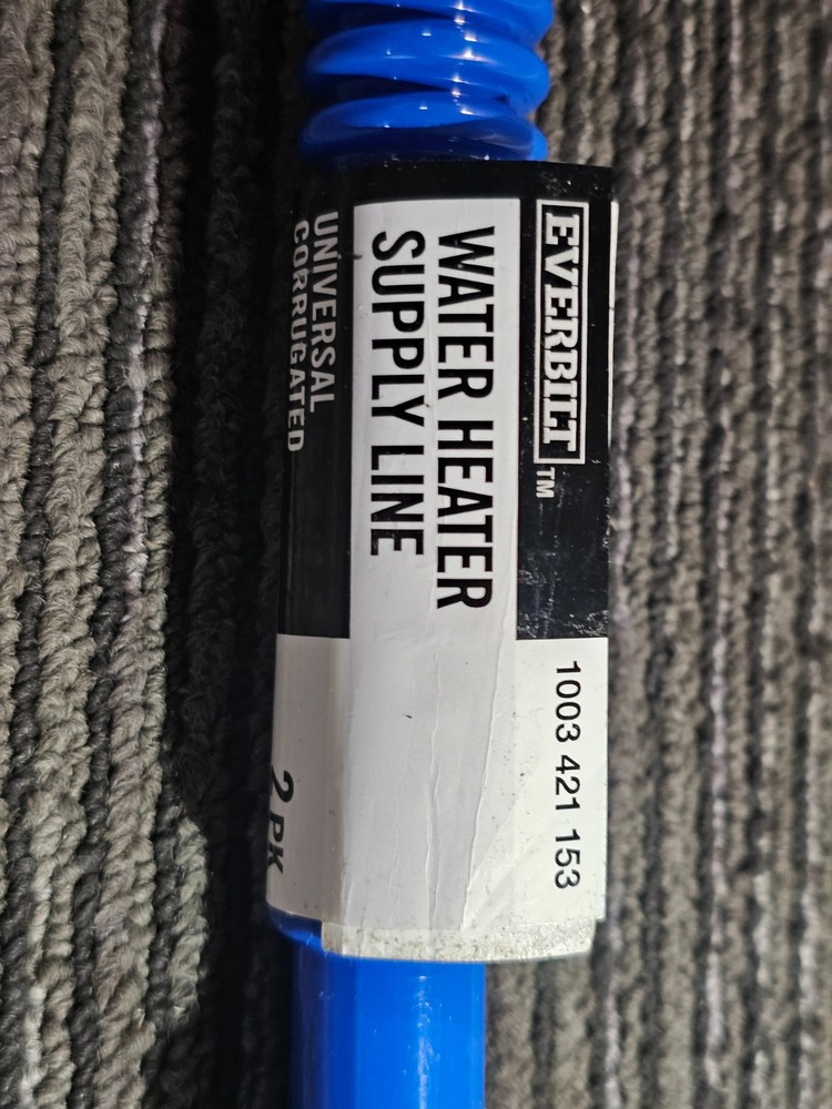 (QTY 2)Everbilt 1003 421 153 3/4"x3/4"x24" Water Heater Connector Corrugated