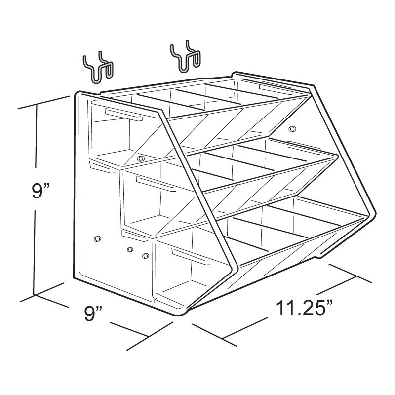 Azar Displays Three-Tier Shelf, 12 Compartment Hanging Step Display...