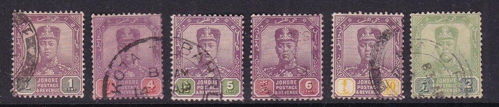 JOHORE ( Malaya) ^^^^x6  used   CLASSICS     @  xrum2184joho
