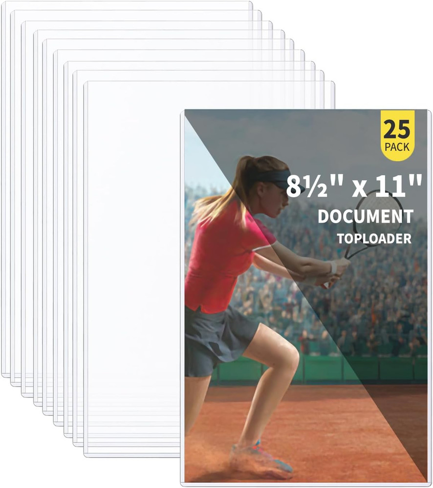 25-Pack 8.5 X 11 Inch Document-Toploaders - Premium Document Topload Holders, C