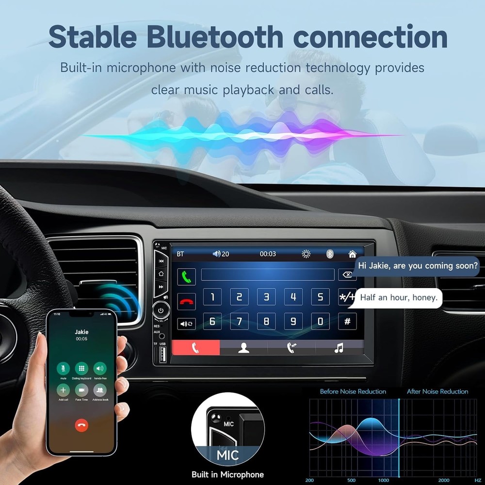 Advanced 7-Inch Touchscreen Car Stereo with AUX Input & Remote Control Features