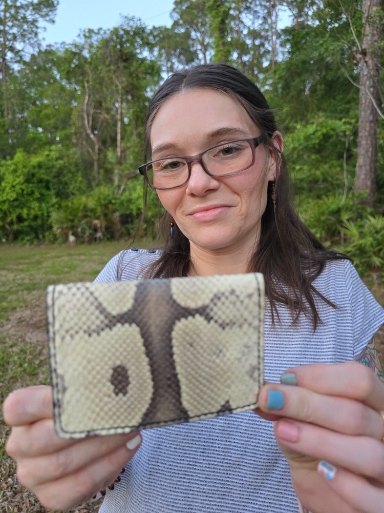 BALL PYTHON Credit Card case SNAKE Skin Handmade MILLENNIAL Credit Card case