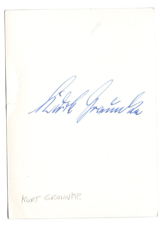 Kurt Graunke Signed Photo Back / Autographed German Composer