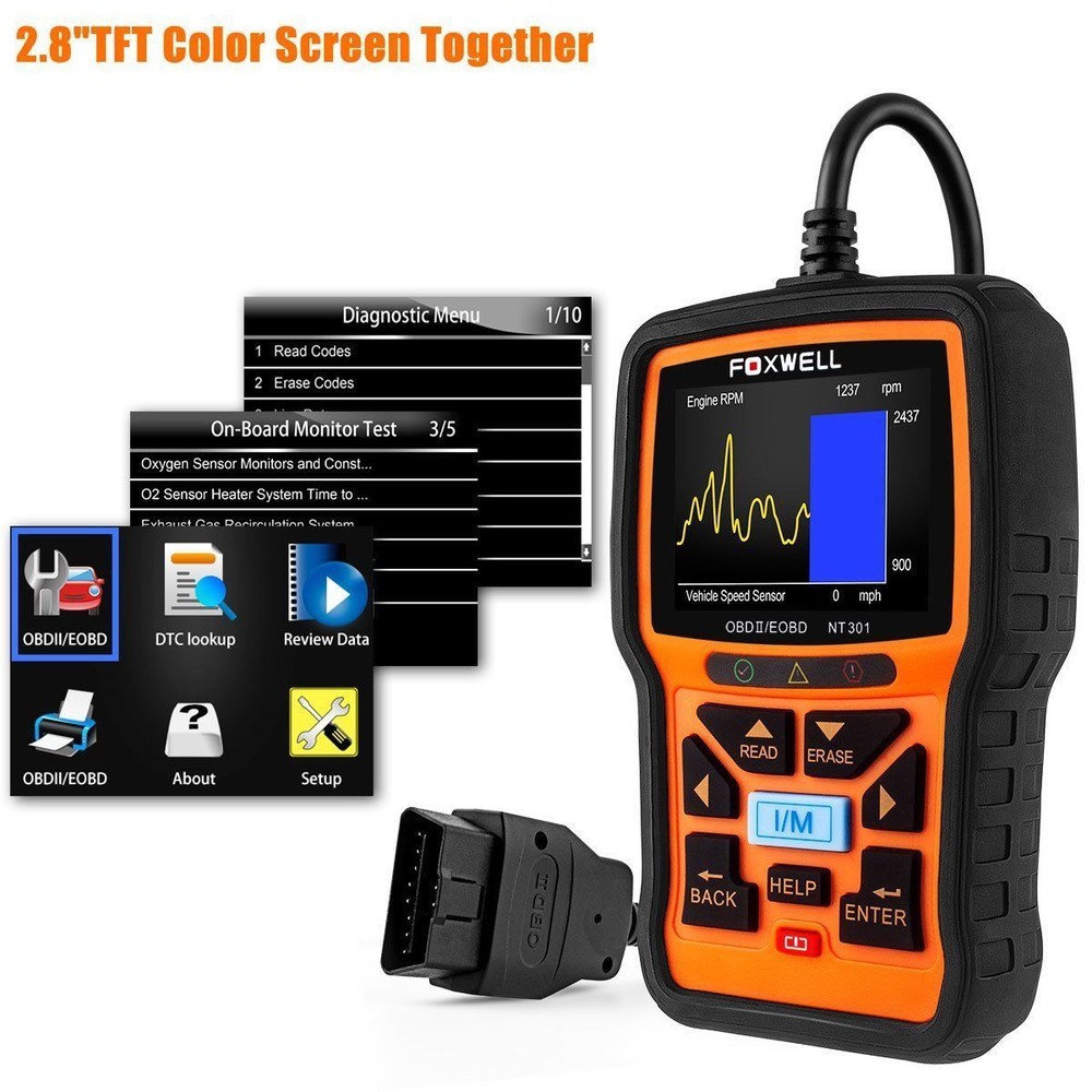NT301 EOBD OBDII Car Check Engine Fault Code Reader Auto Diagnostic Scanner Tool
