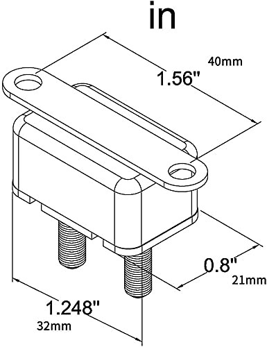 12V Universal Automatic Reset Stud Type Circuit Breaker Lengthwise 5Pack 40A
