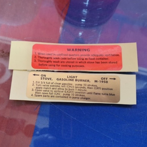 M1950 US Stove Sticker set