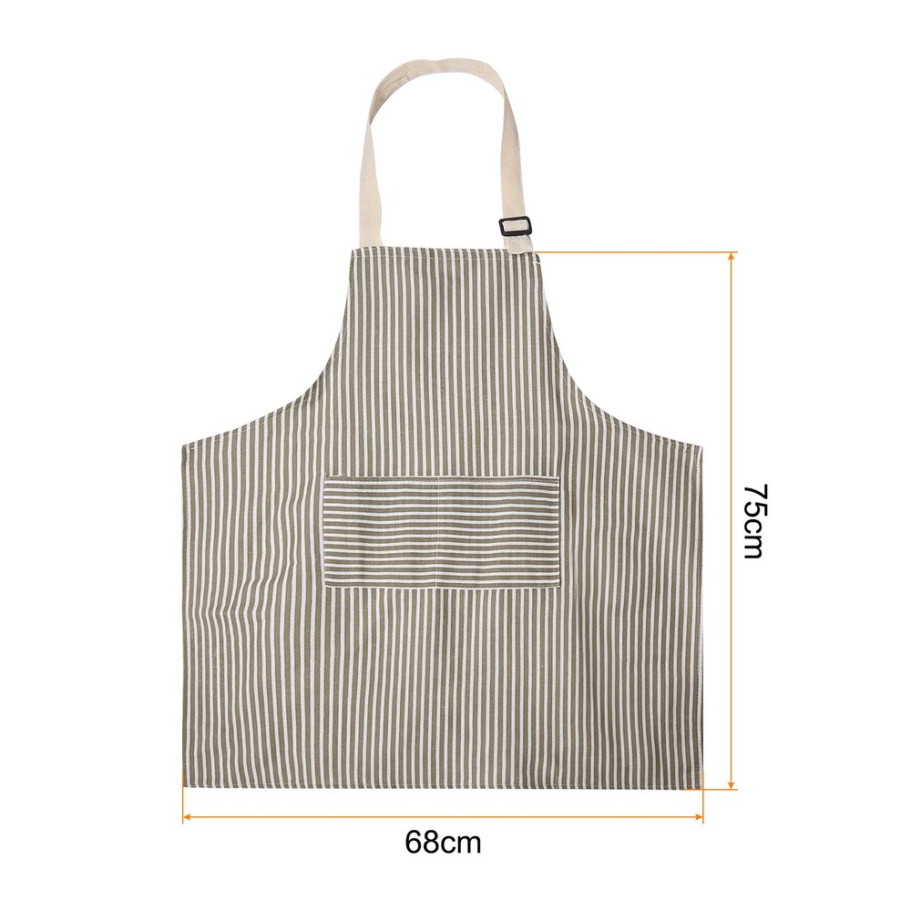 2Pack Kitchen Cooking Aprons Adjustable Chef Apron 2 Pockets Brown/Blue Stripes