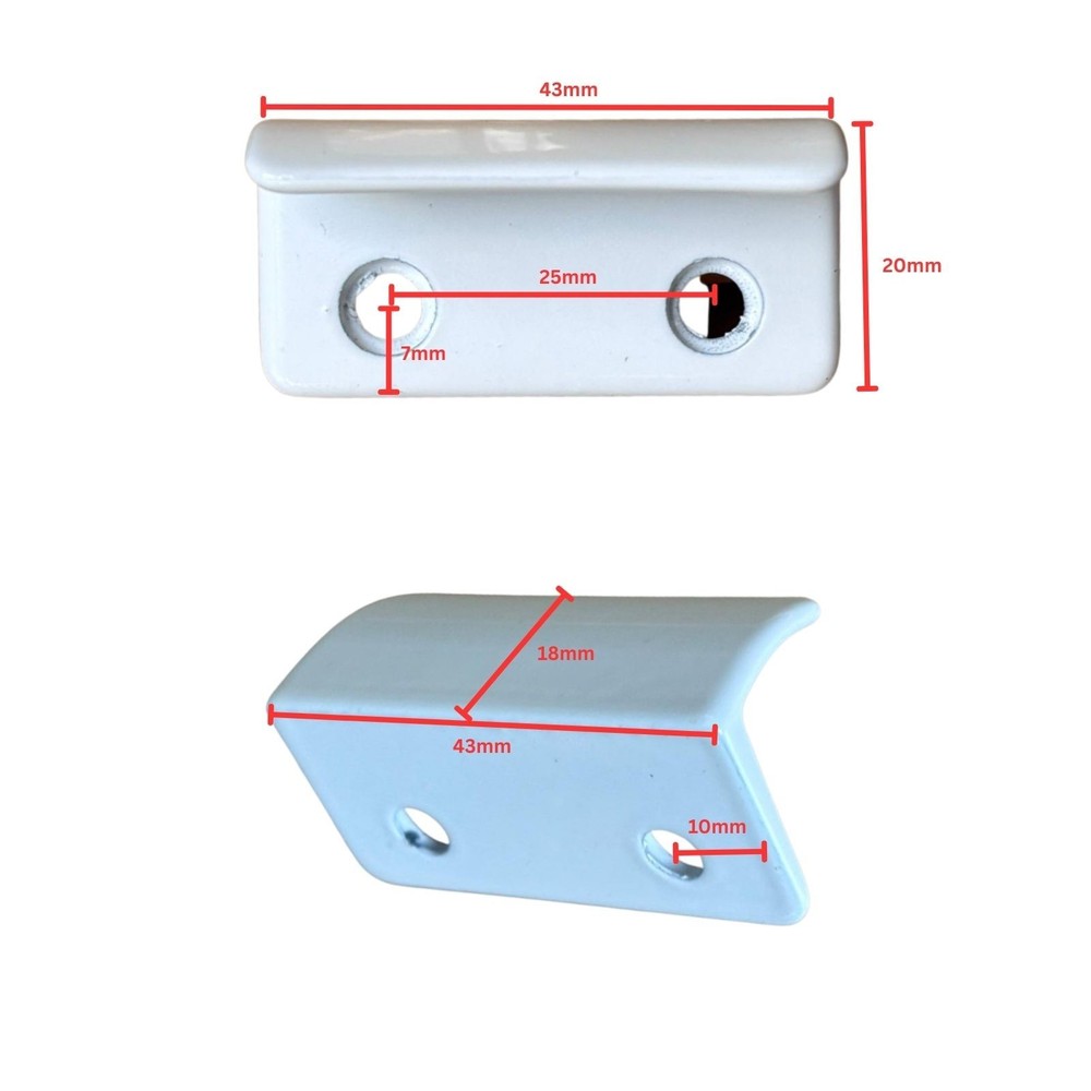 Window Sash Lift | Double Hung Handle | Pull Tab | 43 x20mm | 2 pack White