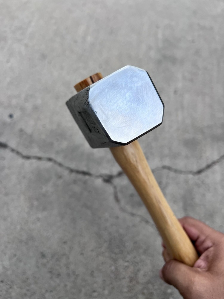Bad-Hammer 6lb Plumb Sledge, Flat / Round Sides, 16in Custom Hickory Handle
