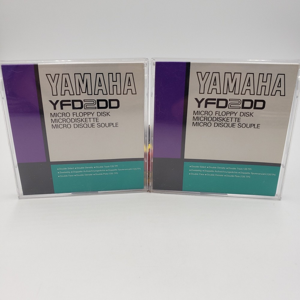2Yamaha YFD2DD Micro Floppy Disk Double Sided Double Density Double track (USED)