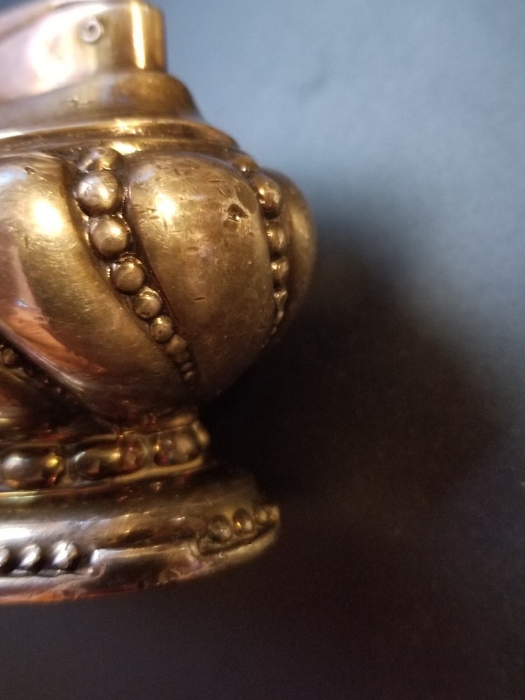 Ronson Crown Heavy Silver Plate Table Lighter Vintage