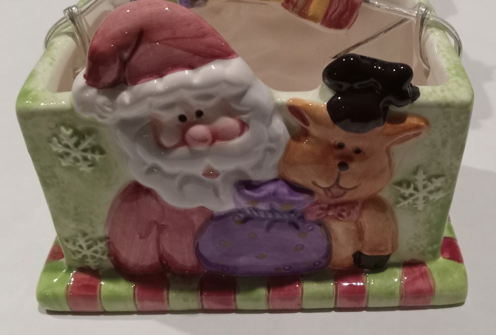 Set Of 3 Ceramic Christmas Baskets
