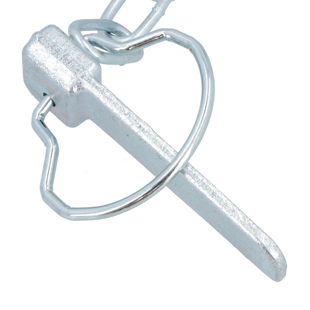 Flat Cotter Spring Ring / Linch Pin and Chain PAIR Zinc Plated DK12_Pair