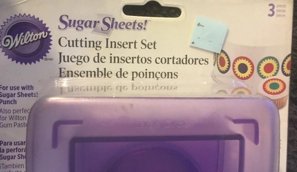 New~Wilton Sugar Sheet Cutting 3 Pc Insert Set Layered Circles Cake Decorating