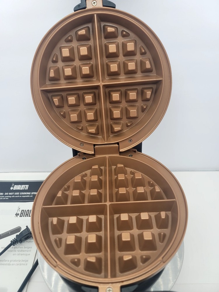 Bialetti Ceramic Coated Rotating Belgian Waffle Maker WORKS - Model TSK-2901BW