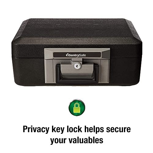 Fireproof Safe Box with Key Lock, Chest Safe with Carrying Handle to Secure M...