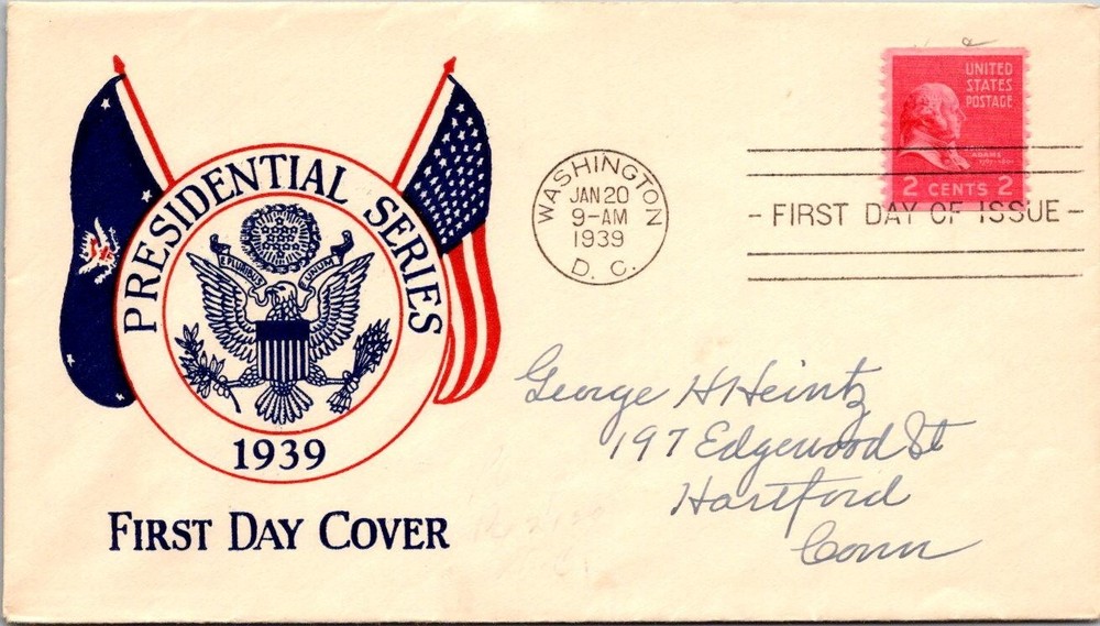 FDC 1939 SC #841 Plimpton Cachet - Washington DC - Single - J32994