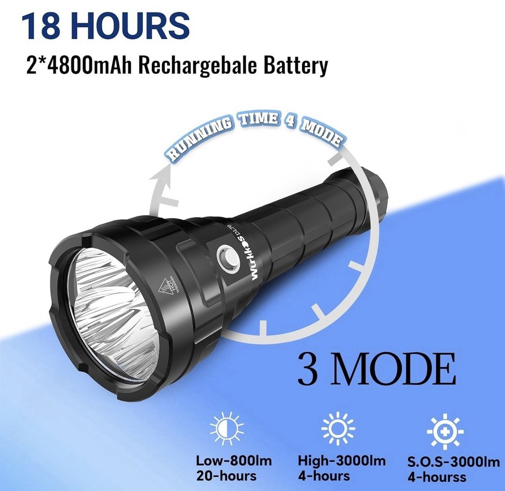 DL70 Dive Light Scuba Diving - 13000lm Super Bright Dive Flashlight