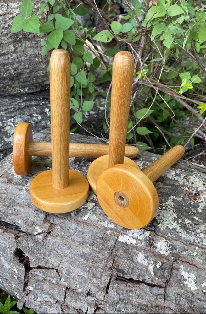 wooden bobbins for cone winders, oak~maple
