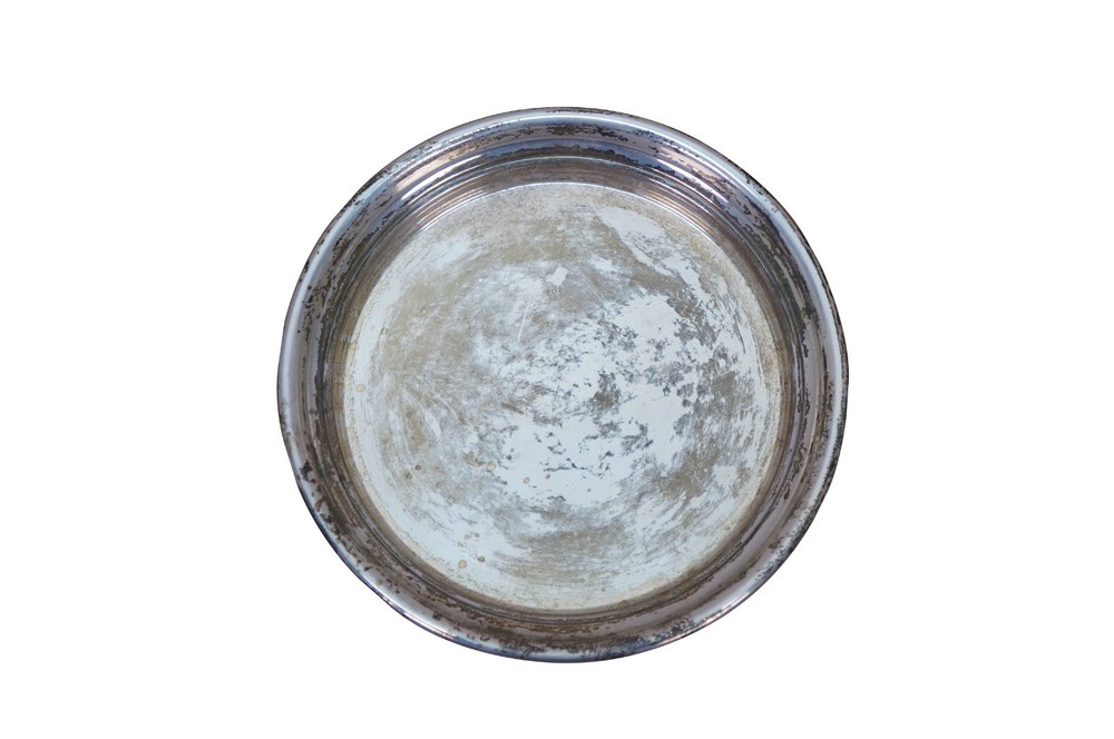 Antique Solid Sterling Silver 925 Wine Drink Bottle Coaster 53g 4.5"