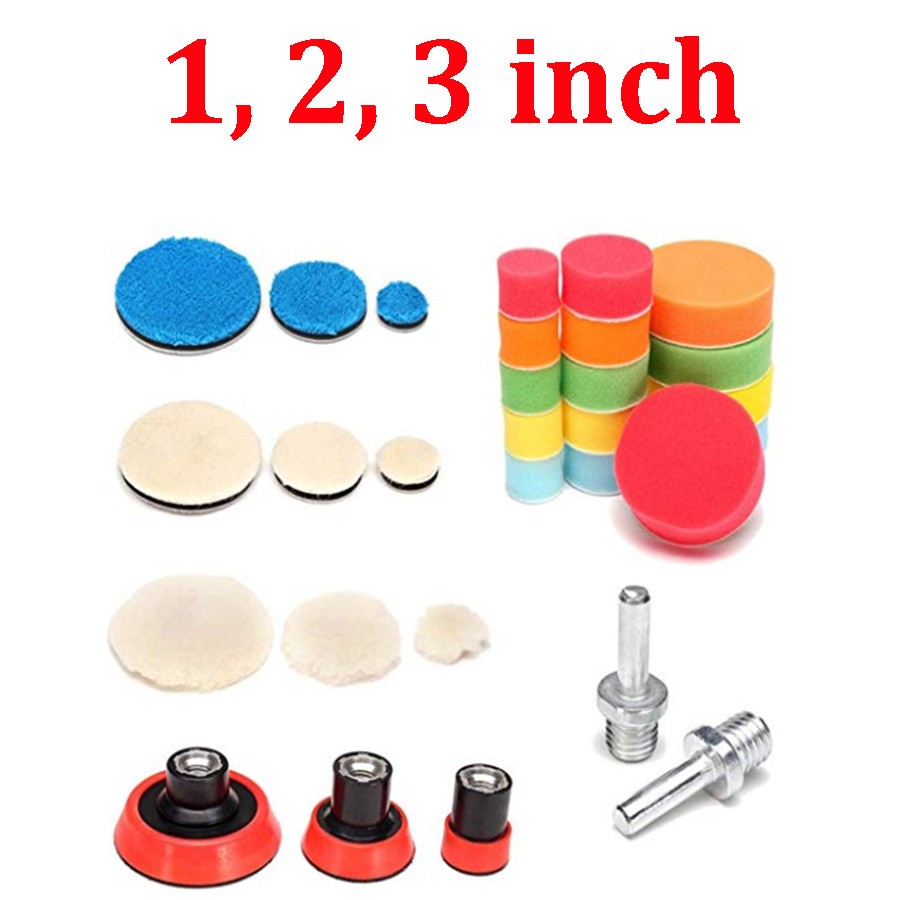 29Pc/Set Drill Buffing Buffer Polishing Pad Mix Size M14 Backing Pad Adapter USA