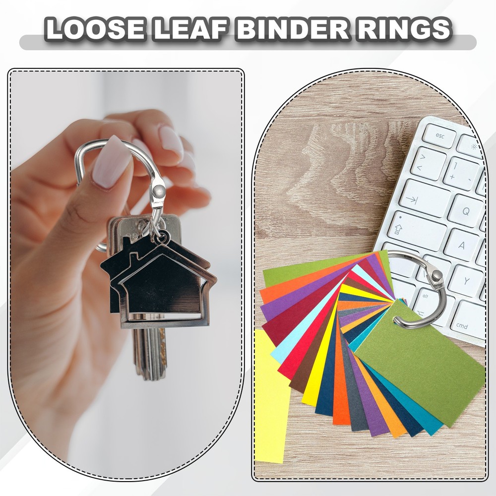 Loose Leaf Binder Rings 2.7 Inch, 2 Pcs Binder Rings D Shape, Silver