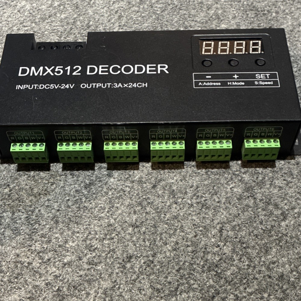 DMX512 24 Channel DMX Decoder Stage Lighting Controller Input DC5V-24V Output 3A