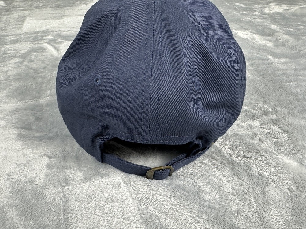 Focus Features Logo Hat Strap Back Cap Blue White Spell Out Adjustable Sizing